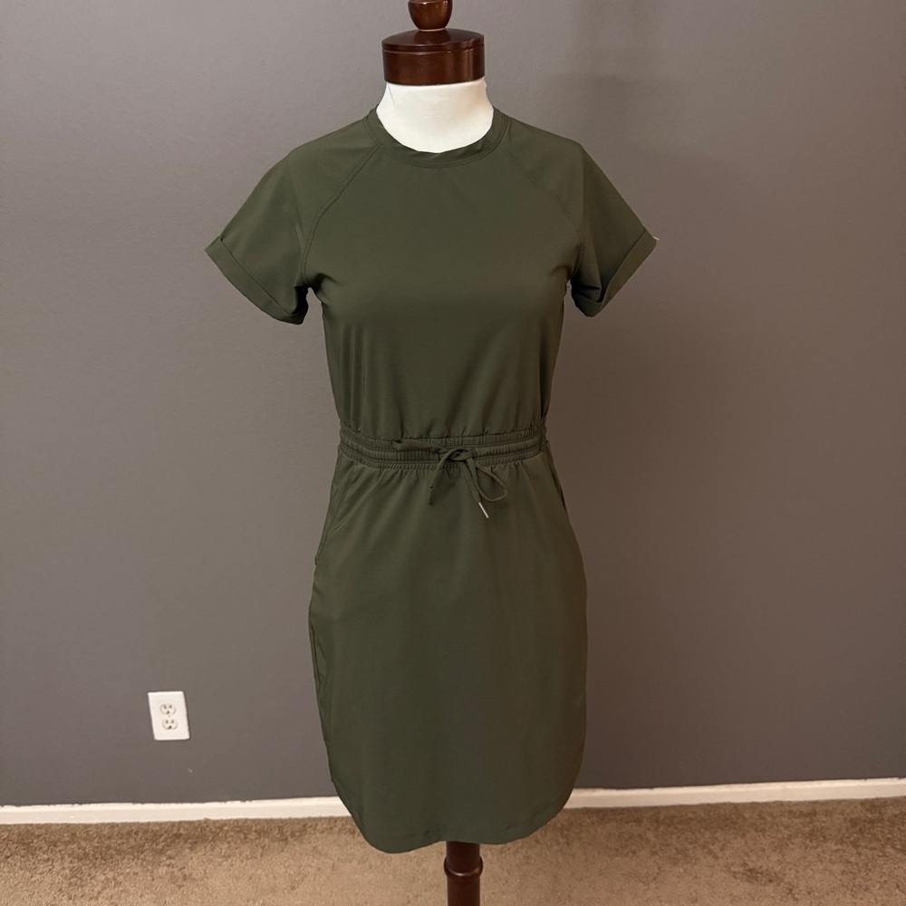 The North Face Olive Green Never stop wearing dress Sz S Petite Fall Casual - Picture 2 of 7